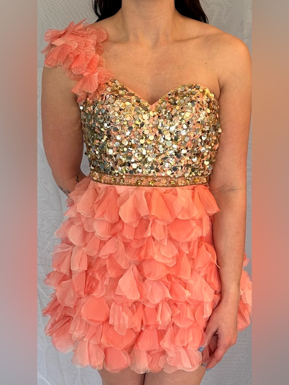 Sherri Hill Pink Sequin Dress